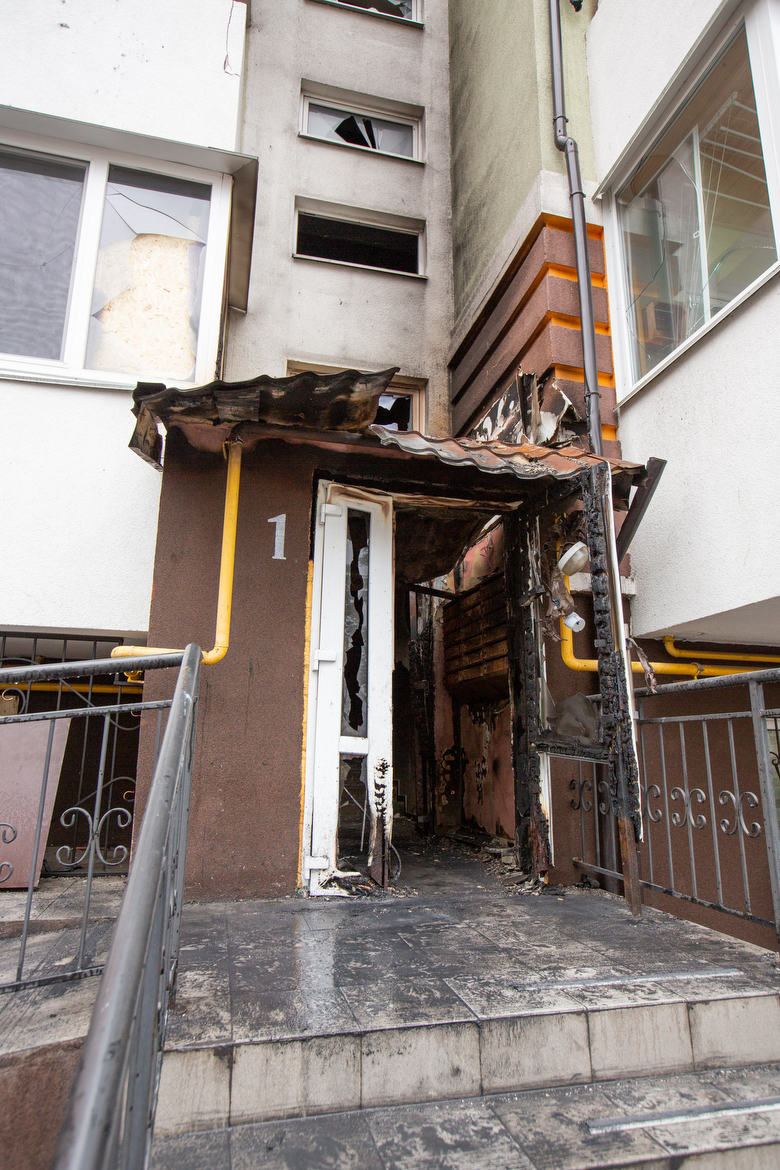 Irpin, Ukraine During the Russian Invasion Burned down entryway