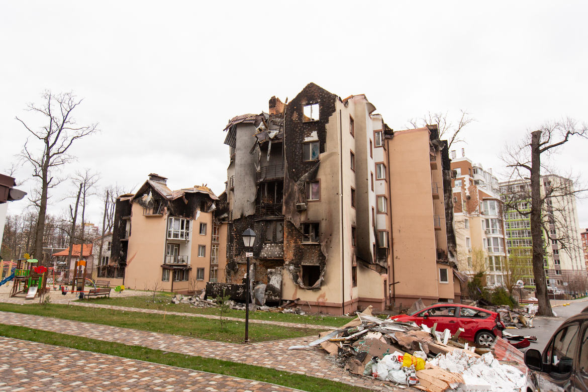 Irpin, Ukraine During the Russian Invasion I was amazed at how fast the cleanup was. When I arrived there was glass all over and by the afternoon it the streets were cleaned