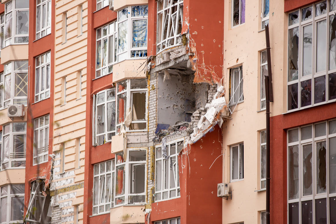 Irpin, Ukraine During the Russian Invasion Blown out apartment