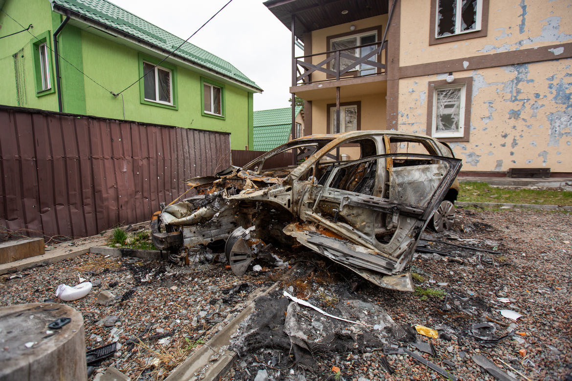 Irpin, Ukraine During the Russian Invasion Many Ukrainian families were killed and some who escaped will not be able come back