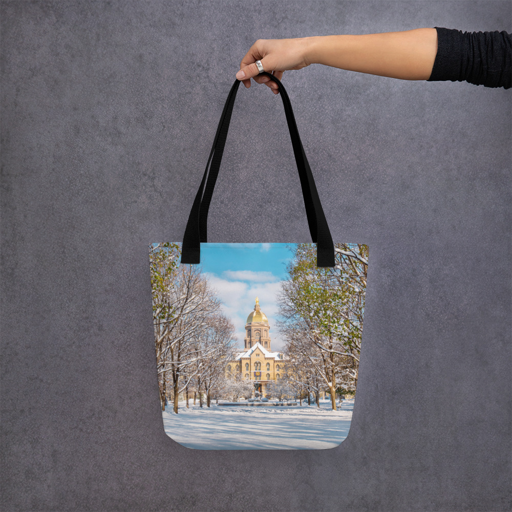 Notre Dame Winterscape Tote Bag - Image 2