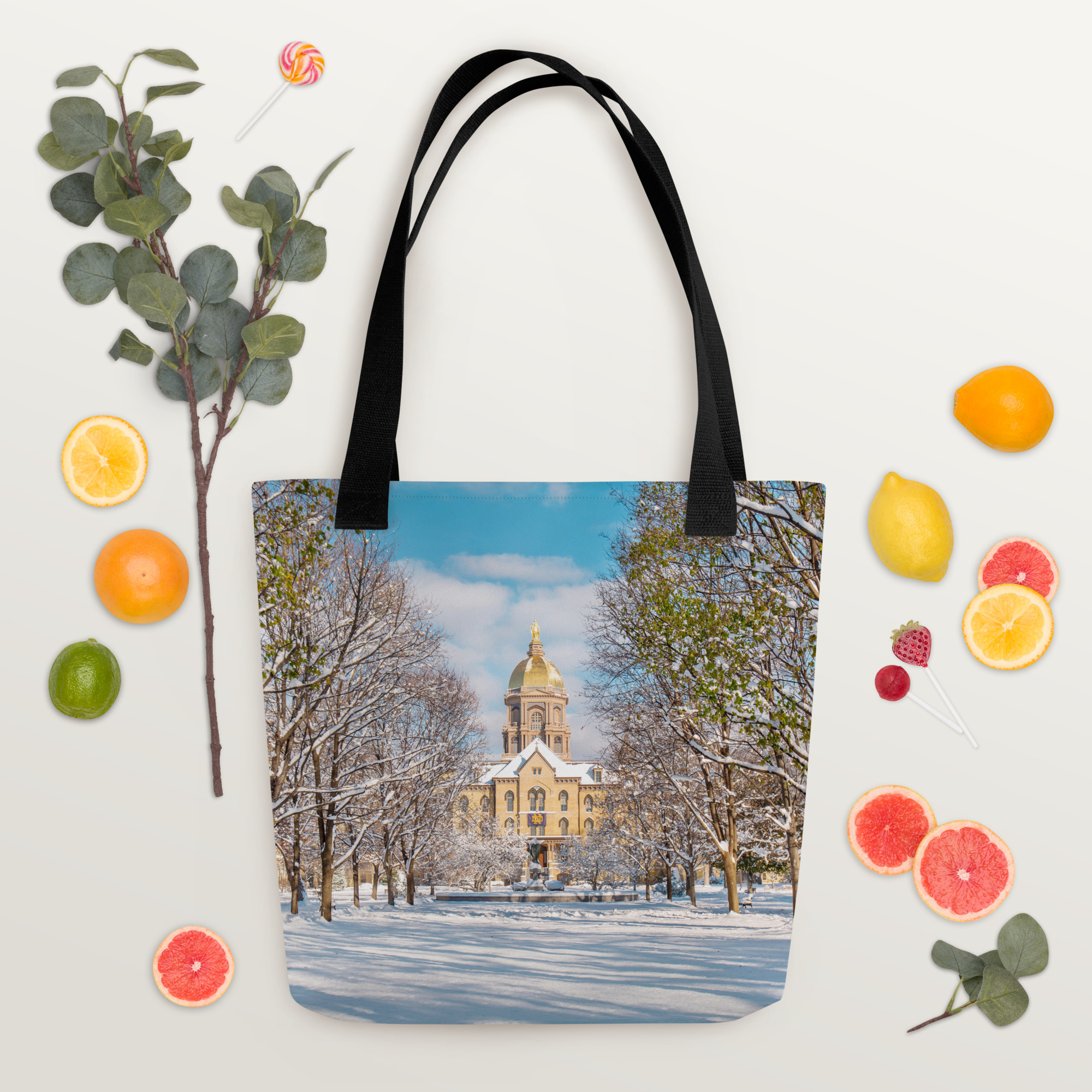 Notre Dame Winterscape Tote Bag - Image 3